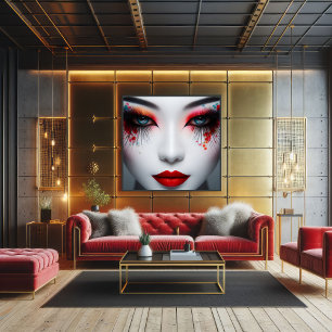 Poster Beau visage coloré maquillage Yeux