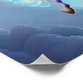 Poster Beau Volant Violet Unicornes Chevaux Nuage Ciel (Coin)