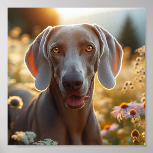 Poster Beau Weimaraner pour Amoureux de les chiens (Devant)