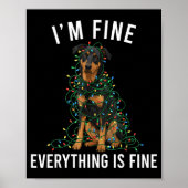 Poster Beauceron Christmas I'm Fine Everything Is Fine  (Devant)