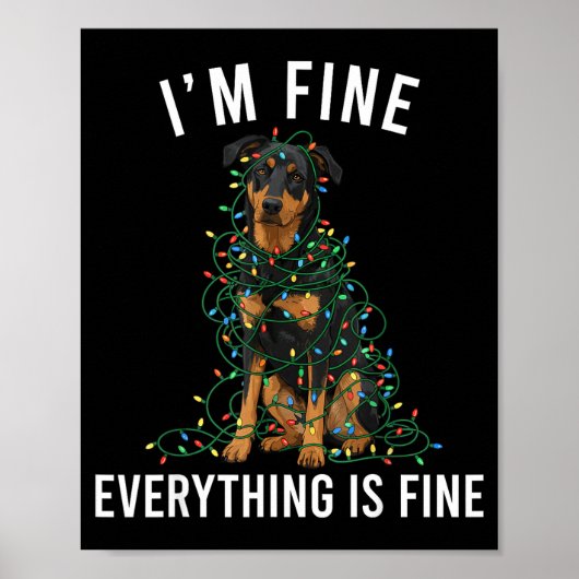 Poster Beauceron Christmas I'm Fine Everything Is Fine (Devant)
