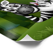 Poster Beaucoup d'animaux mignons forêt de Bambou (Coin)