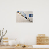 Poster Beaucoup de chats sur un escalier blanc dans un vi (Cuisine)