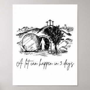 Poster Beaucoup de choses peuvent arriver en 3 jours Pâqu