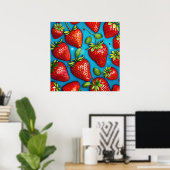 Poster beaucoup de fraises, la peinture, (Bureau à domicile)