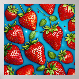 Poster beaucoup de fraises, la peinture,