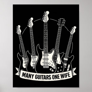 Poster Beaucoup de guitares une femme drôle musicien guit
