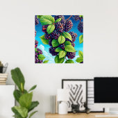 Poster Beaucoup de peinture de fruits noirs. (Bureau à domicile)