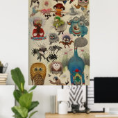 Poster Beaucoup de petites créatures au-dessus de l'autre (Bureau à domicile)
