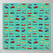 Poster Beaucoup de voitures rétro (Devant)