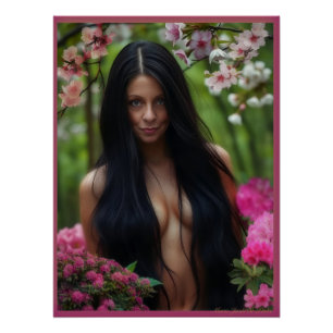 Poster Beauté aux cheveux foncés