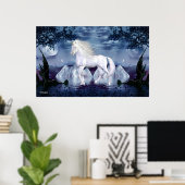Poster Beauté blanche de licorne (Bureau à domicile)