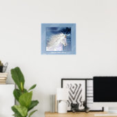 Poster Beauté blanche de licorne (Bureau à domicile)