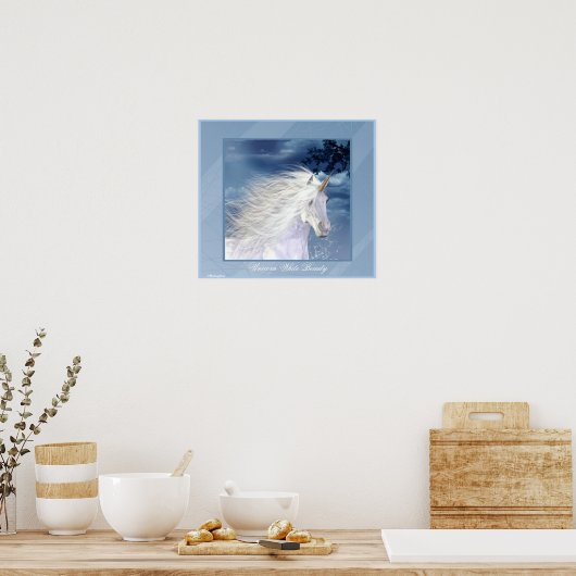 Poster Beauté blanche de licorne (Cuisine)