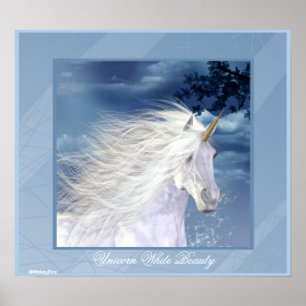 Poster Beauté blanche de licorne