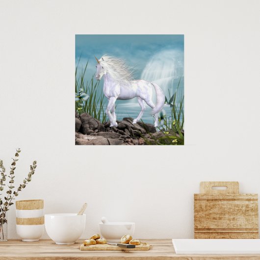 Poster Beauté blanche de licorne (Cuisine)
