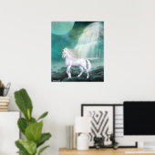 Poster Beauté blanche de licorne (Bureau à domicile)
