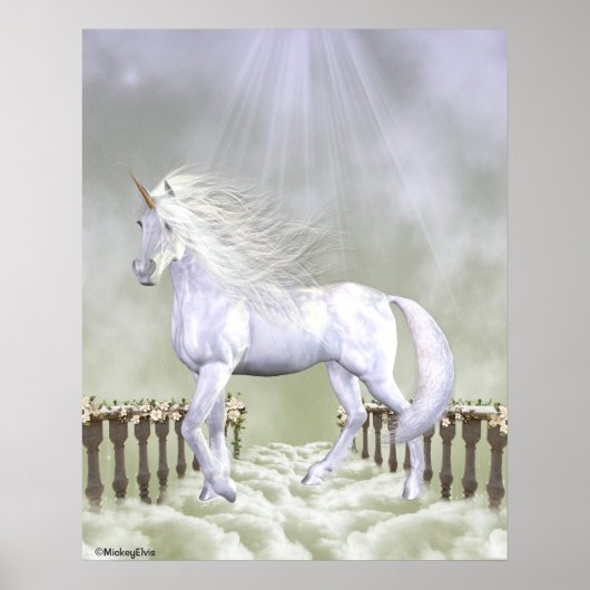 Poster Beauté blanche de licorne (Devant)