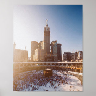 Poster beauté de La Mecque au coucher du soleil