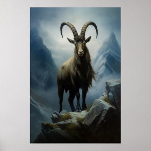 Poster Beauté de l'Ibex alpin sur Cliff