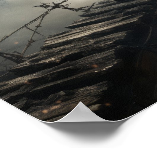 Poster Beauté énigmatique - fille chinoise sur le pont ca (Coin)