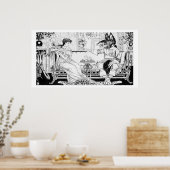 Poster Beauté et la Bête, 1874 (litho) (photo b/w) (Cuisine)