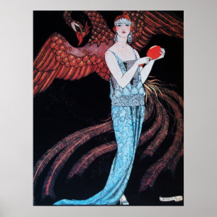 POSTER BEAUTÉ ET PHOENIX, DESIGNER MODE COMPOSÉ ARTISTE