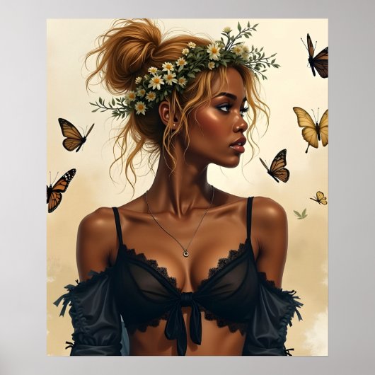 Poster Beauté éthérée en fleur (Devant)