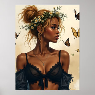 Poster Beauté Éthérée en Fleur