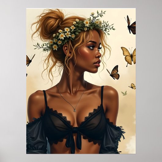 Poster Beauté éthérée en fleur (Devant)