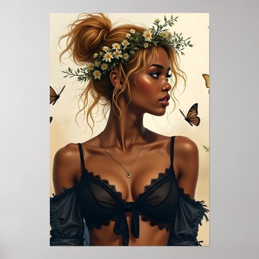 Poster Beauté éthérée en fleur (Devant)