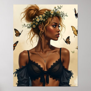 Poster Beauté Éthérée en Fleur