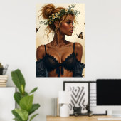 Poster Beauté Éthérée en Fleur (Bureau à domicile)