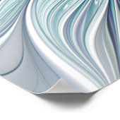 Poster Beauté Florale Abstrait Moderne Fleur Bleue Pastel (Coin)