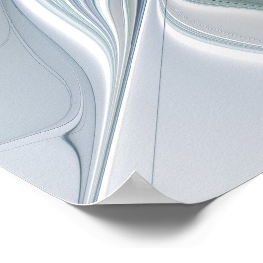 Poster Beauté florale Abstraite moderne Blue Pastel Flowe (Coin)