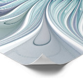 Poster Beauté florale Abstraite moderne Blue Pastel Flowe (Coin)