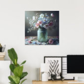 Poster Beauté florissante Un pot plein de fleurs (Bureau à domicile)