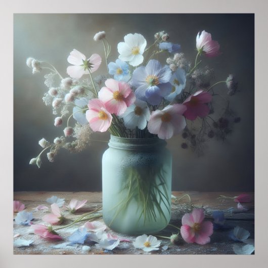 Poster Beauté florissante Un pot plein de fleurs (Devant)