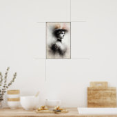 Poster Beauté gracieuse dans la brume vintage (Cuisine)