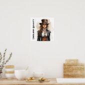 Poster Beauté intemporelle Steampunk Jeune femme (Cuisine)