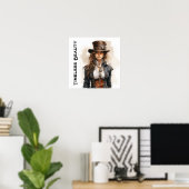 Poster Beauté intemporelle Steampunk Jeune femme (Bureau à domicile)