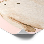 Poster Beauté Moderne Pastel Ours Rose Avec Nom (Coin)