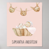 Poster Beauté moderne Pastel Pink Nom de l'enfant (Devant)