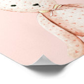 Poster Beauté Moderne Pastel Pink Teddy Ours Avec Nom (Coin)