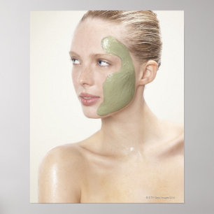 Poster beauté, mouille, spa, cheveux vers le haut, blonde