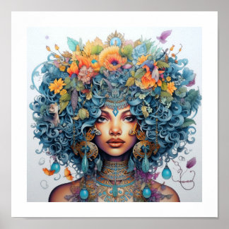 Poster Beauté Noire - Une Muse Multiverse Éblouissante