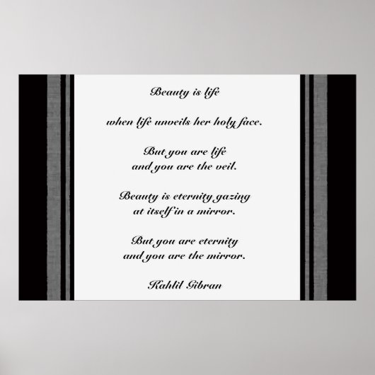 Poster Beauté par Kahlil Gibran (Devant)