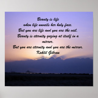 Poster Beauté par Kahlil Gibran