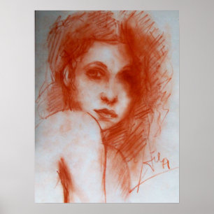 Poster BEAUTÉ ROMANTIQUE / Portrait de femme en Sepia Bro