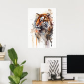 Poster Beauté tigre Aquarelle Art (Bureau à domicile)